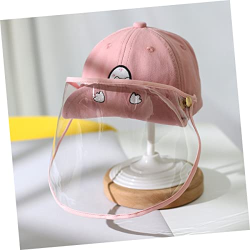 Boy Girl and Girls Peaked Hat Sun Protective Cap for Outdoor Protective Sun Protection Headwear Face Cover Cotton Months Pink3