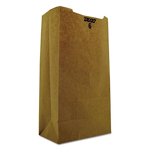 General GK6 #6 Paper Grocery Bag, 35lb Kraft, Standard 6 x 3 5/8 x 11 1/16, (Case of 2000 bags)