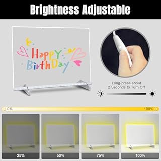 Led Note Board with Battery Box,16''Drawing Tablet,6 Modes & 8 Colors Light Up Drawing Board,Kids Toy with 13 Light Effects,Birthday Holiday Day Gifts for Girls & Boys Age 3+,Tracing Book