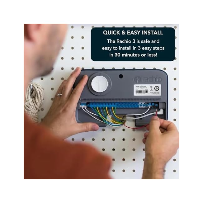 Rachio 3: 8 Zone Smart Sprinkler Controller (Simple Automated Scheduling + Local Weather Intelligence Save Water Rain Freeze