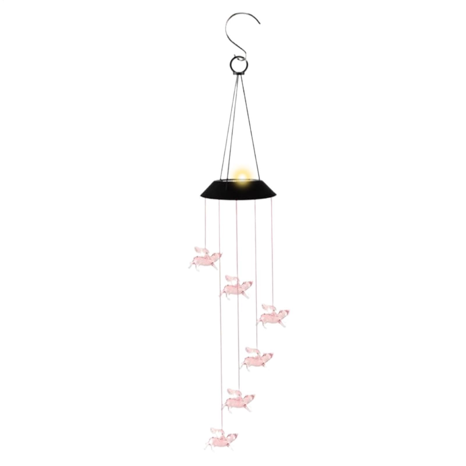 Carillons éoliens pour l'extérieur décoration LED solaire pour porche jardin et entrée de maison