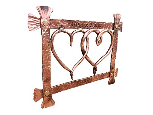 Copper hearts, copper frame, copper heart,copper gift for him,copper anniversary,7 year anniversary,copper gift,copper decor,7th anniversary