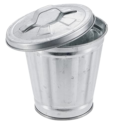 Mini poubelle de table avec couvercle basculant métallique robuste - 6