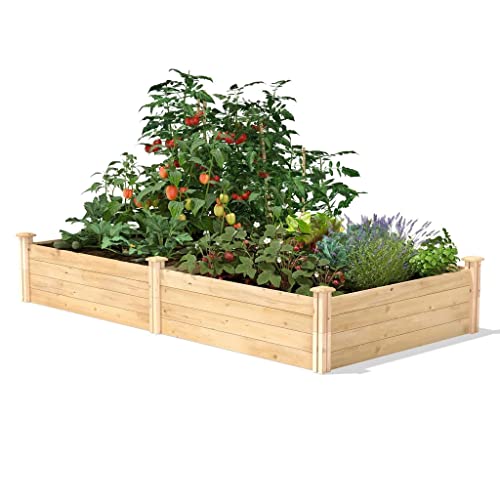 Insassy 4 Ft X 8 Ft Cedar Wood Raised Garden Bed - Made In Usa #TOP11