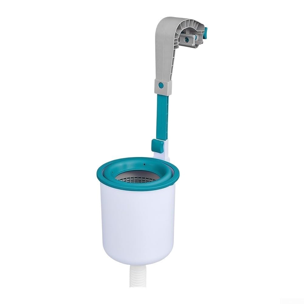 Soporte de pared para piscinas sobre el suelo automático para limpiador de superficies recogedor de escombros blanco azul 5823