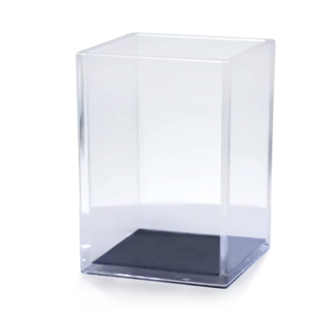 Buqoo Acrylic Pencil Holder,Smooth Edges Will Not Cut Hands,Non-Slip Pad On The Bottom.This Pen Holders Can Also Be Used As A Makeup Brush Holder.(Transparent Black)