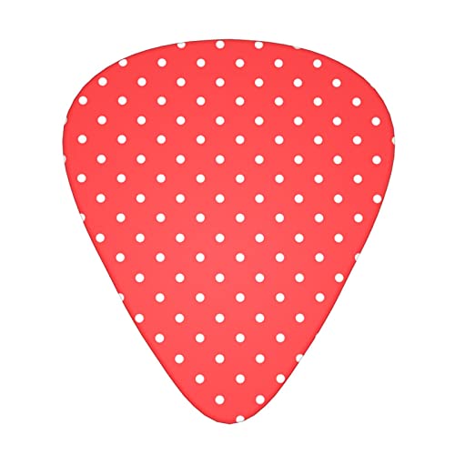 Ensemble de 12 médiators de guitare à pois rouges et blancs pour guitare acoustique, guitare électrique, contrebasse… - Les Beatles, Paul McCartney, John Lennon, RIngo Starr, George Harrison Ensemble de 12 médiators de guitare à pois rouges et blancs pour guitare acoustique, guitare électrique, contrebasse…