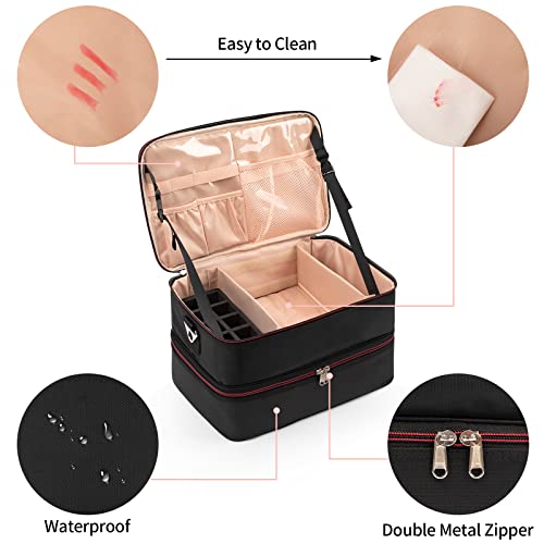 Ethereal Nail Polish Organizer Bag, Holds 40-50 Nail Polish Bottles (0.5 Fl Oz - 0.3 Fl Oz) And A Nail Lamp, Nail Organizers And Storage For Nail Tech, Nail Accessories Storage #TOP1