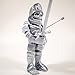 Whattiho 3D Printed Skeleton Knight, Articulated Skeleton Knight, Flexible Skeleton Figure with Removable Accessories, 3D Printed Fidget Toy Novelty Skeleton Halloween Decor (Silver)