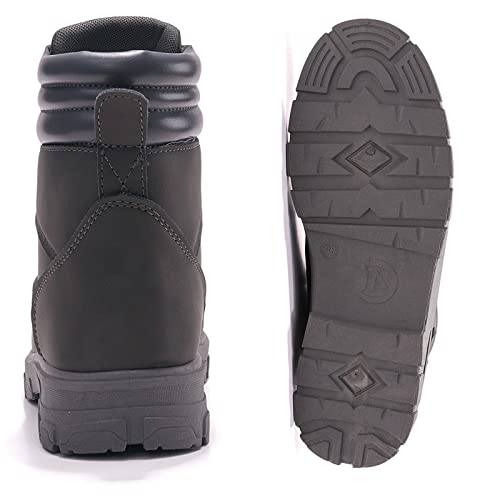 Kkdom Women's Waterproof Lace Up Low Heel Ankle Booties Fashion Work Combat Boots Gray Us Size 10 #TOP4