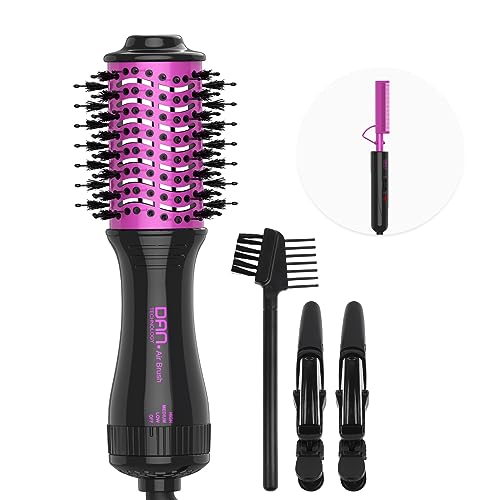 Compact Hair Dryer Brush, Lightweight & Portable One-Step Volumizer And Styler, Ceramic Coating 3-In-1 Hair Styling Tool 3 Temperature Settings 125V Blowout Brush #TOP26