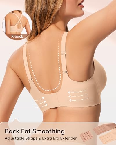 Image of LetsJoli Wireless Bras for Women No Underwire Jelly Bras Seamless Push Up Full Coverage Bralettes Comfortable Everyday Bra