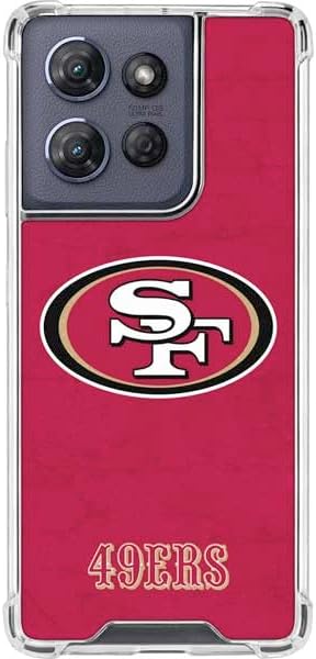 Skinit Clear Phone Case Compatible with Moto G 5G (2025) - Officially Licensed NFL San Francisco 49ers Distressed Design