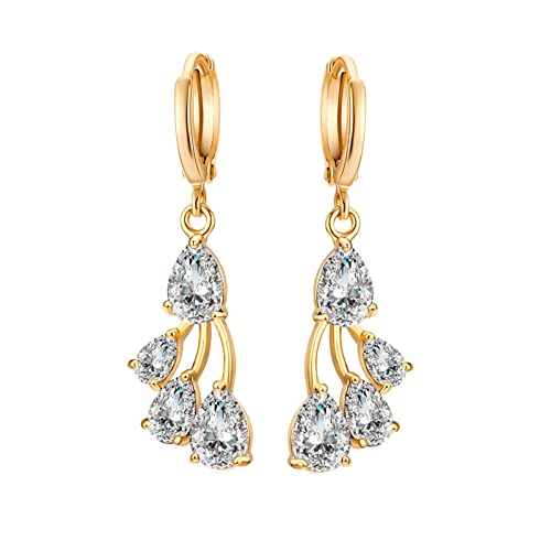 Boucles d'oreilles en Or 9K pour femmes à porter en soirée avec leur goutte pendante