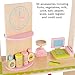 Hey! Play! Kids Fresh Market Selling Stand– Wooden Grocery Store Playset with Toy Cash Register, Pretend Credit Card and 31 Food Accessories