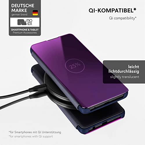Coque Galaxy S21 fine bleu laqué moex protégeant sans cacher l'écran