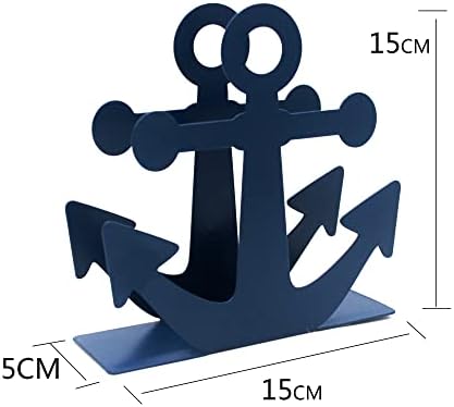 Funly mee Vintage Blue Metal Nautical Anchor Napkin Holder (Blue)