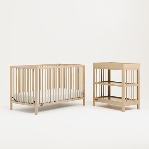 Graco Teddi 5-in-1 Convertible Crib – GREENGUARD Gold Certified, Baby Crib Converts to Daybed, Toddler & Twin Bed with Headboard and Footboard, Adjustable Mattress Height (Driftwood) - Thumbnail 3