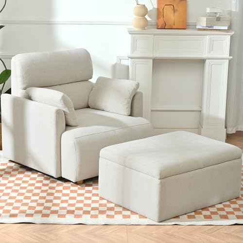 Sillón Plegable Terciopelo Beige miniatura 1