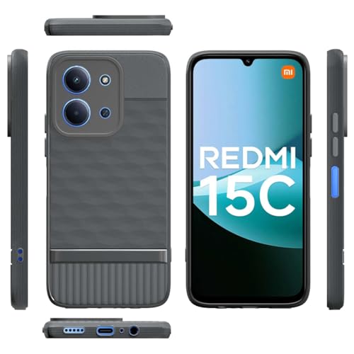Image of Shockproof Case for Mi Redmi 15C 4G / 15C 5G | Full Camera Protection | TPU Flexible Back Cover for Mi Redmi 15C 4G / 15C 5G (Graphite Grey)