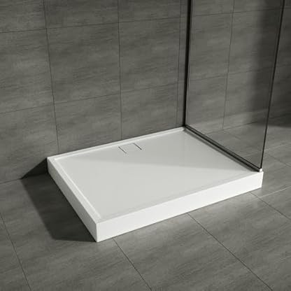 AQUABAD Duschwanne/Duschtasse | Komplettset Finca mit LeakProtect Technologie Smooth White 80x110cm Rechteck | inkl. Ablaufgarnitur/Siphon – Bild 3