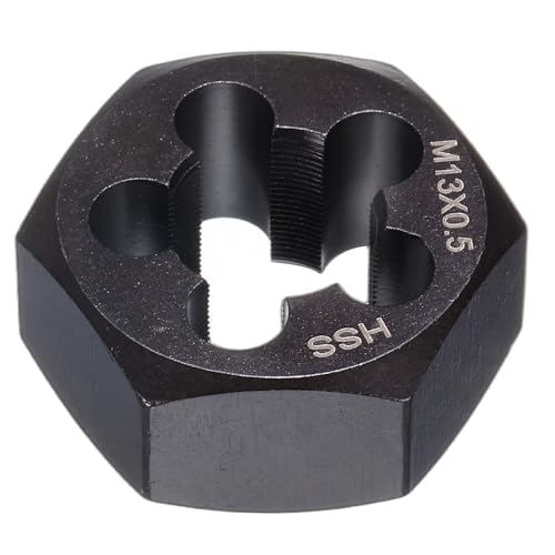 QUARKZMAN Sechskant-Schneideisen M13x0,5, Rechtshänder Gewindeschneideisen, Schwarz