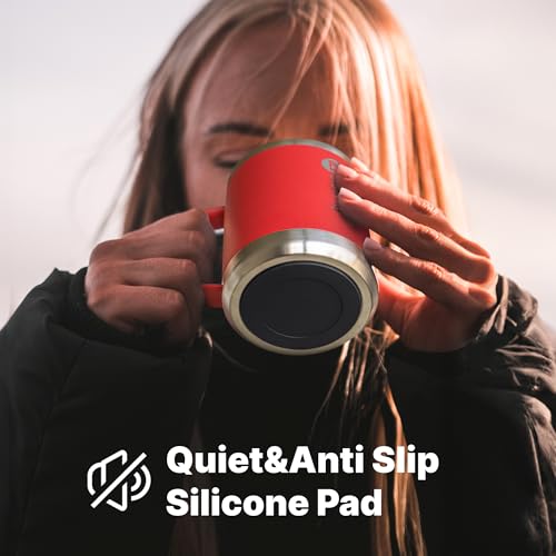 Taza de café aislada con tapa, 12 oz, acero inoxidable miniatura 6