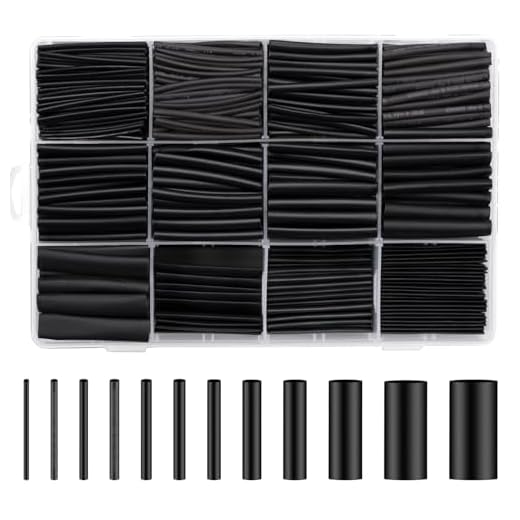 1000 pezzi Guaina Termorestringente nero, Set di tubi termoretraibili impermeabili 1-13 mm, per cavi elettrici,cavi di isolamento