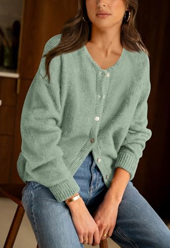 Image of PRETTYGARDEN Long Sleeve Crewneck Button Down Womens Sweaters Fall Open Front Chunky Cardigan Sweaters for Women 2026