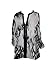 Calvin Klein Women's Plus Size Printed Half Zip Roll Sleeve