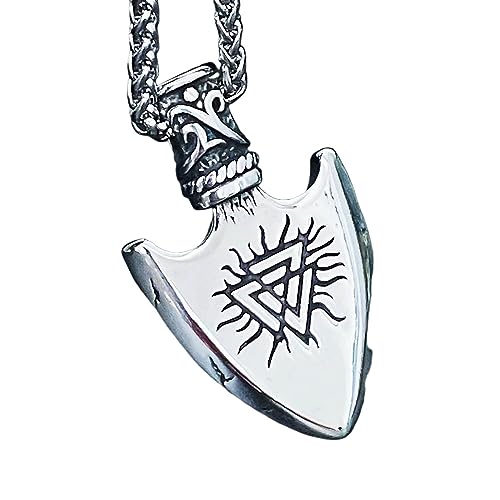 Collier boussole viking homme pendentif acier inoxydable ne rouille pas