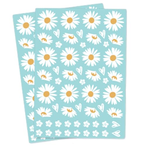 Juego de 2 Pegatinas, Bicicleta Pegatinas de Flores Resistente a la Intemperie Pegatinas Margarita, Pegatinas para Coche y Bicicleta Diseño de Margaritas, pegatina para Scooter, Ordenador y Móvil