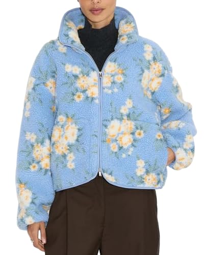 Amazon.com: HOULENGS Womens Floral Print Sherpa Fleece Long Sleeve