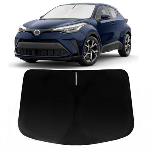PAIMOHO Windshield Sun Shade for Toyota C-HR 2018-2024, Car Front Window Sunshade with 240T Sun Visor Protector Blocks UV Rays Heat Sun Shield Accessories (Toyota CHR)