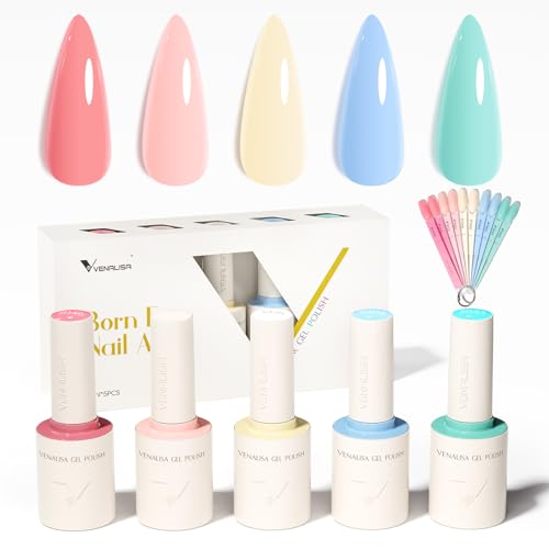 Vernis à ongles gel semi permanent Venalisa, coffret 5 couleurs UV longue tenue 2503