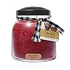 A cheerful giver wild berry crumble 34oz papa scented candle jar with lid keepers of the light 155 hours of burn time gift for women red  urban country home decor