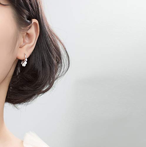 SLUYNZ 925 Sterling Silver Disc Earrings Huggie Hoop for Women Teens Coin Hoop Earrings Cluster Drop Earrings Tassel2