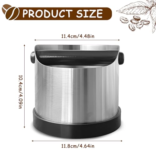 Weciau Espresso Knock Box - 700ML Stainless Steel Coffee Bin with Removable Knock Bar and Anti-Slip Base, Essential Coffee Machine Accessory - Image 2
