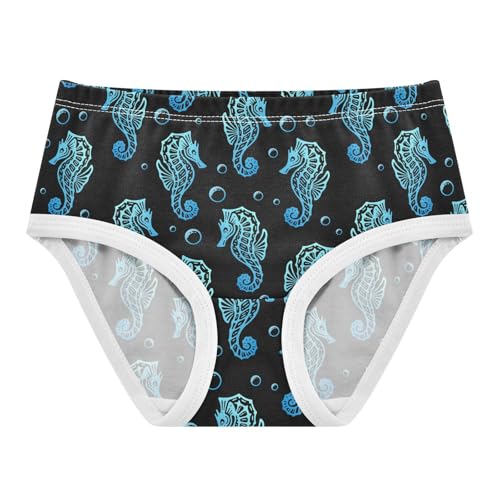 Little Girls' Soft Cotton Underwear Kids Breathable Comfort Seahorse Panties Briefs Toddler