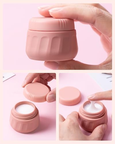 Mrsdry Travel Containers for Toiletries, TSA Approved Travel Size Toiletries 4 Pack, Refillable Containers, With Clear Bag, Leak Proof Silicone Jars, Essentials Creams Jars Carrying Small Items — view 2