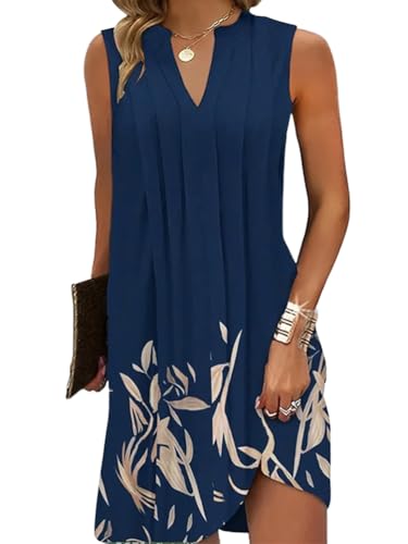 shownicer Femmes Robes D'été à san Manches Décontracté Col en V R...