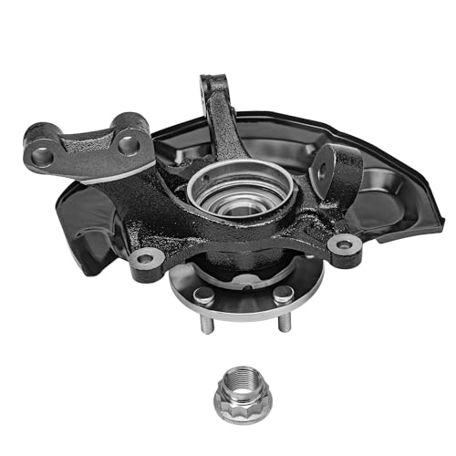 Image of Detroit Axle - AWD Front Right Steering Knuckle for 04-10 Toyota Sienna, Passenger Side Steering Knuckle & Wheel Bearing Hub Assembly 2004 2005 2006 2007 2008 2009 2010 Replacement