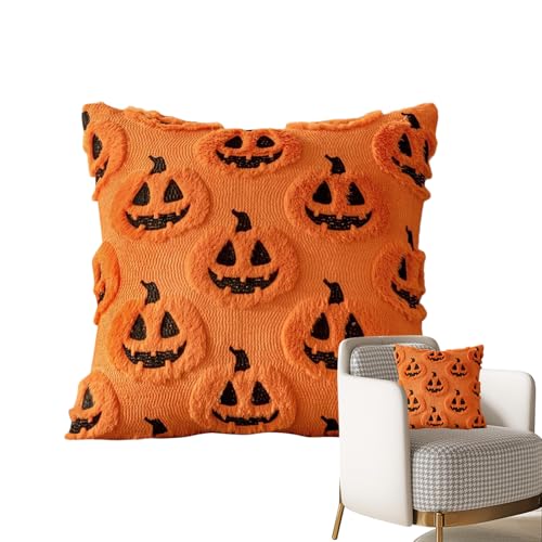 Fundas de almohada de calabaza | 18 x 18 pulgadas | Funda de almohada de Halloween | Funda de almohada gótica de calabaza para aula, porche, sofá, cama, patio, silla, hogar, dormitorio interior