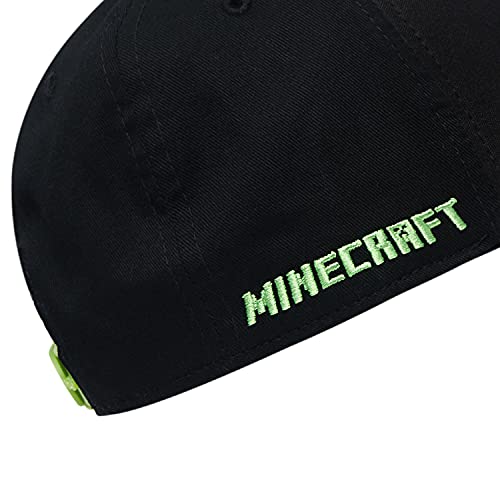 Minecraft Boys Creeper Face Hat - Black And Green Youth Snap Back Hat (Black) #TOP5