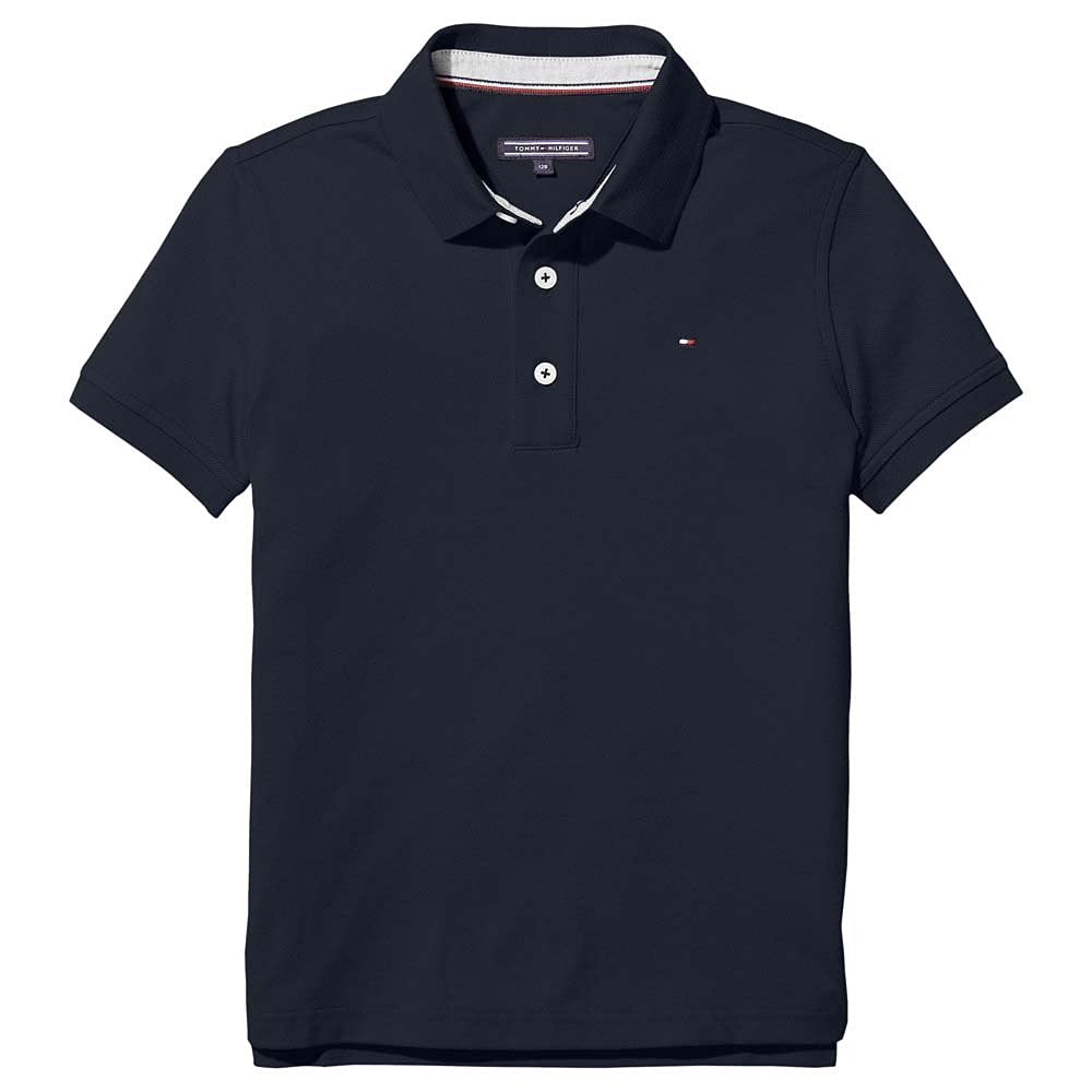 Tommy Hilfiger Boys’ Short Sleeve Organic Cotton Polo Shirt, Blue (Sky Captain), 4 Years