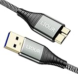 W Cable Micro B 3.0 [2 M], USB 3.0 tipo A a Micro B macho Cable de sincronización 5 Gbps, cable rápido para disco duro externo WD, Toshiba Canvio, Seagate, Samsung Galaxy S5