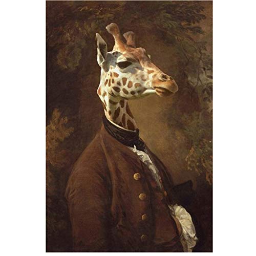 Portrait de M. Girafe peintures sur toile classiques sur le mur Art affiches et impressions doux animaux toile Art mur photos Cover