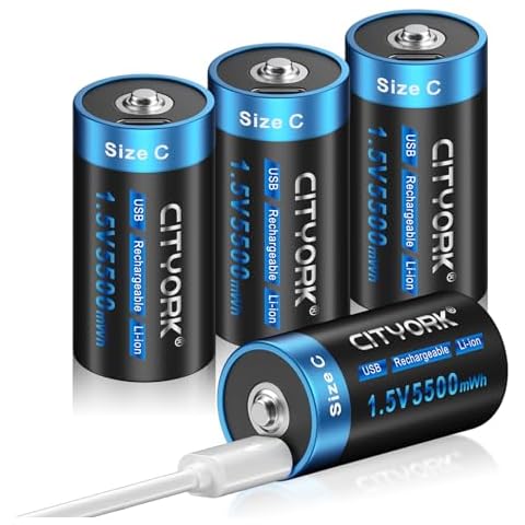 CITYORK USB Rechargeable C Batteries 4 Pack Cover