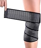 Knee Wrap for Men or Women, Knee Support Brace for Workout, Gym, Sports, Basketball, Football, Volleyball, Running, Elastic Compression Bandage for Knee Ankle Thigh Calf Pain, One Size Fit Most, Adustable