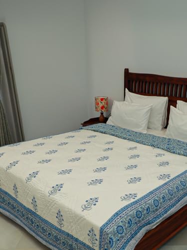 Image of Neel Ac Comforter Double Bed | Uniform Cotton Filling Blanket | 100% Cotton Soft & Cozy Premium Dohar | Lightweight Duvet | Duvet Bed Quilt | Color - White